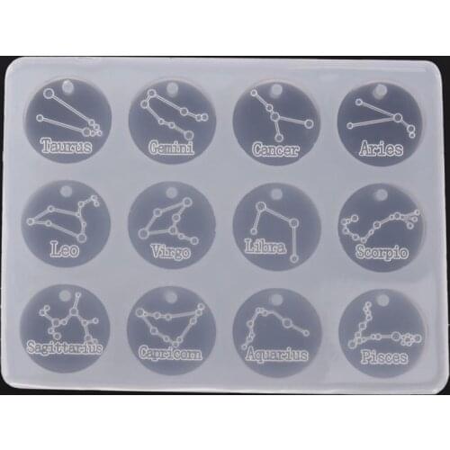 Round Constellation Pendant Silicone Mold Resin Casting Molds For DIY Crystal Epoxy Resin Jewelry Making Tools Accessories