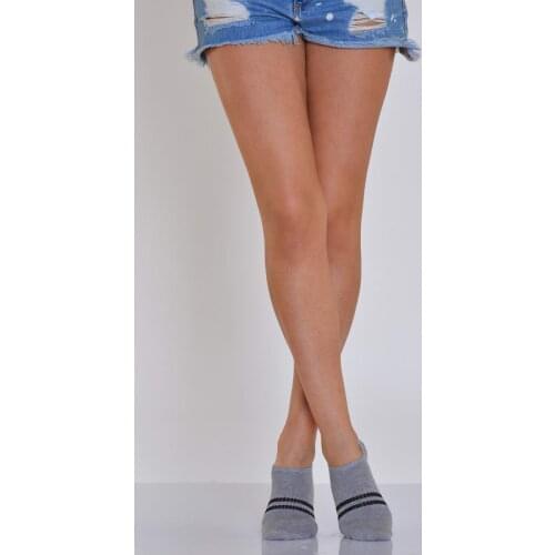 Idilfashion Women Flat Mouth 5 Heel Ballerina Stocking-Gray-B-ART004 (3'LÜ PACKAGE)