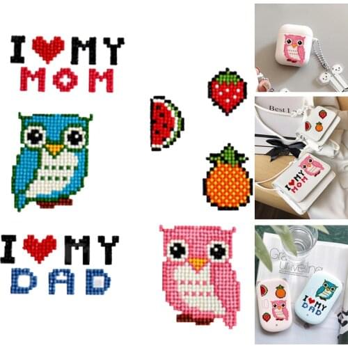 DIY Diamond Stickers For Kids I love Dad & Mom Diamond Painting By Number Mosaic Stickers Art Craft Toys 5D Anime Child Toy