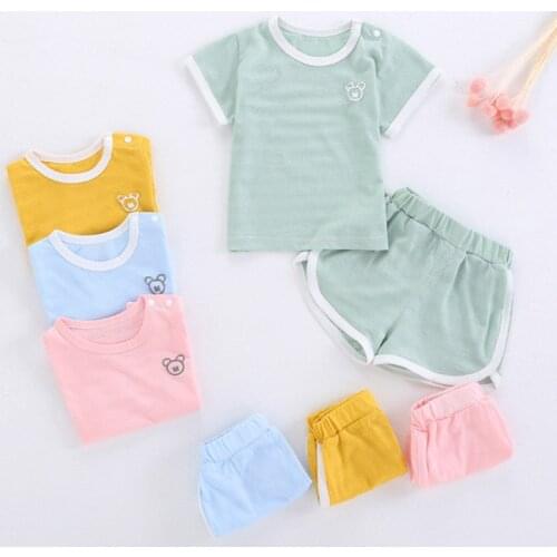 Baby Set Toddler Girl Summer Clothes For Newborns Children Clothing T-Shirt+Shorts Cotton Casual Boy Tracksuit Baby Clothes Set