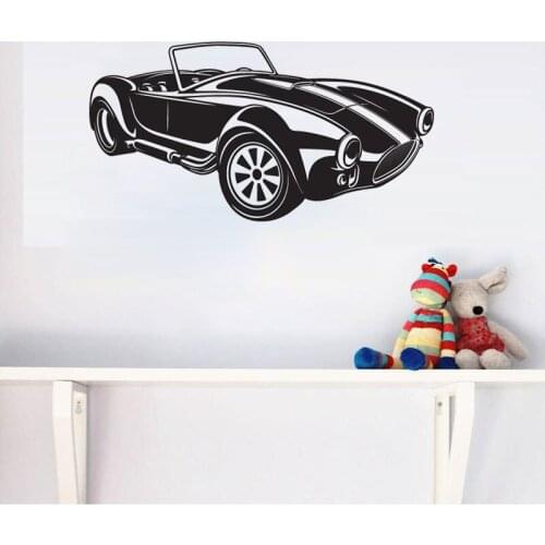 Creative Car Wall Decal Retro Car Poster Vinyl Window Stickers Nursery Kids Boys Bedroom Garage Home Decoration Wallpaper