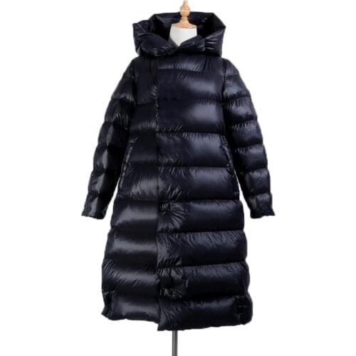 2020 New Women Winter Jacket 90% White Duck Down Coat Ultra Light Long Down Parka Female Soft Loose Warm Hooded Overcoat