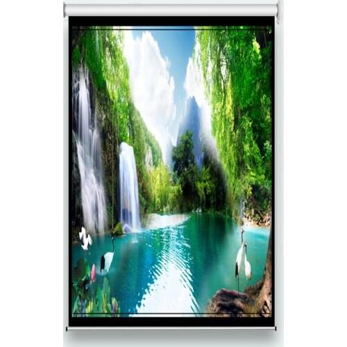 Summer Sunscreen Roller Blinds High mountain scenery Living Room Bedroom Roller Blinds For Windows Home Decoration