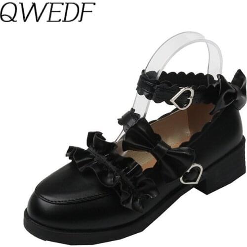 Cute Lolita Girl Women Maid Boots Shoes Round Toe Leather Shoes Japanese JK High School Uniform Kawaii Anime Cosplay Z6-24