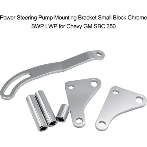 Power Steering Pump Mounting Bracket Small Block Chrome SWP LWP for Chevy GM SBC 350