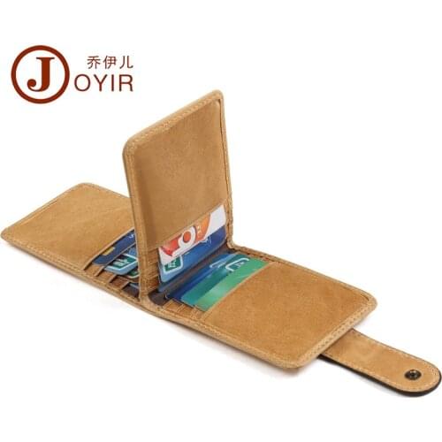 Mens Wallets Cowhide Small Credit&id Wallets Short Male Purse Fashionable multi-card position first layer cowhide card holder