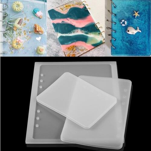 1pcs A5 A6 A7 Notebook Cover Epoxy Resin Molds Pocketbook Book Resin Mold For DIY Crystal UV Epoxy Molds Silicone Transparent