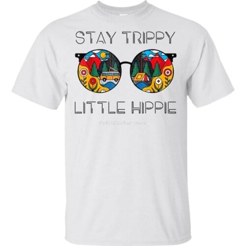 Hippie Camping Gift Shirt Stay Trippy Little Hippie Glasses Casual Tee Shirt men brand tshirt summer top tees