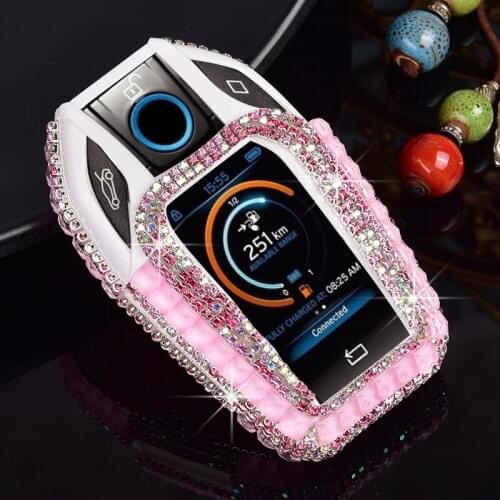 Luxury Diamond bling car key case cover/ key shell for BMW 7 Series i8 730li 740li 750li 2017 2018 5 Series G30 X3 Display Key