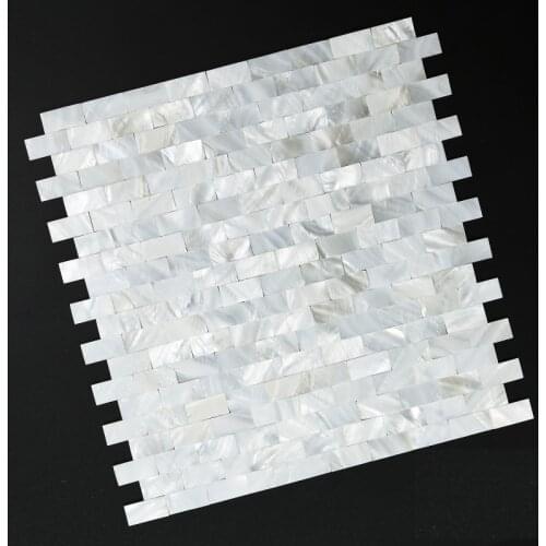11pcs/box White mother of pearl Shell mosaic tile for bathroom DIY Cabinet furniture wall decoration Self-adhesive Wall sticker