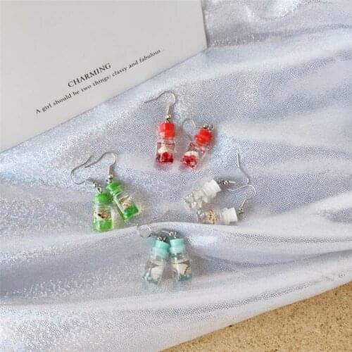 Classic Drifting Bottle Pendant Earrings For Women Girls Fashion Design Geometric Charms Dangle Ear Jewelry Party Gifts