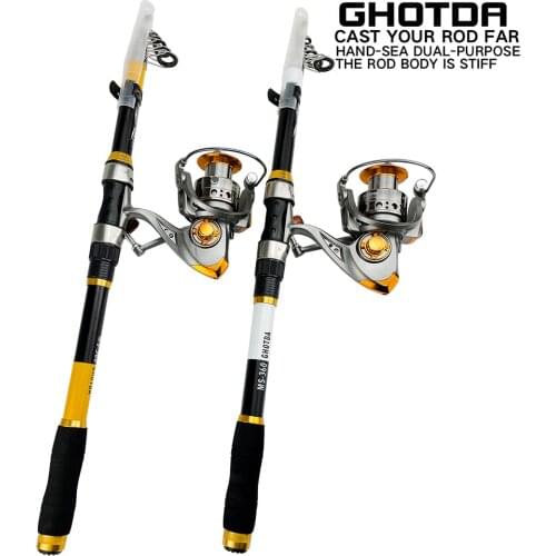 Telescopic Fishing Rod Combo Spinning Reel Fishing Set Carp Fishing Rod Reel Kit