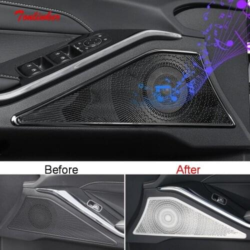 Tonlinker Interior Door Speaker Position Cover Sticker For GWM HAVAL H6 2021 Car Styling 2/8 PCS Stainless Steel Cover Stickers
