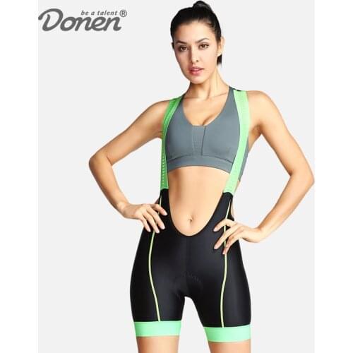 DONEN Bicycle Bib Shorts Women Bike Cycling 6D Coolmax Gel Padded Riding Bib Shorts Cycling Bib Shorts