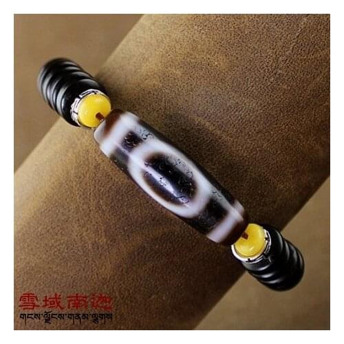 High Qaulity Tibetan Dzi Ji Bead Bracelet Sky and Earth Pure Stone Material for Women & Men Bracelet Free Shipping