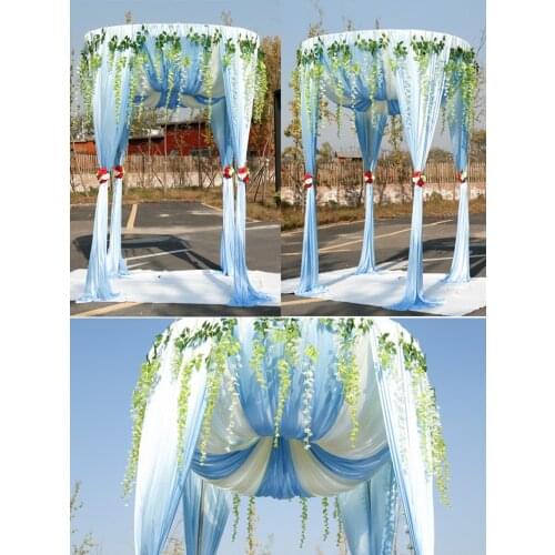 2M Diameter by 3M Tall Customized Circle Wedding Canopy chuppah Curtain Wedding Backdrop Round Canopy Party Stage Centerpieces