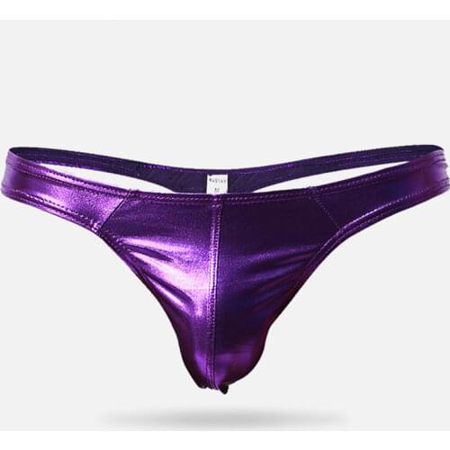 WOXUAN Mens Thong G String Leather Gay Men Underwear Penis Pouch T Back Male String Sexy Panties Erotic Low Rise Underpants