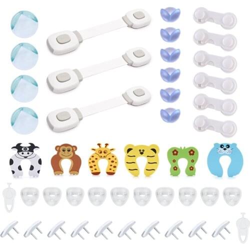 Baby Safety Cabinet Locks Drawer Locks Corner Protector US Plug Cover Set for Protecting Children in Home