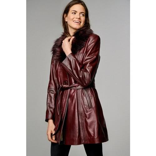 Women Genuine Sheepskin Biker Jacket Spring Autumn Outerwear Fashion Long Leather Coats Casual Wear Waterproof