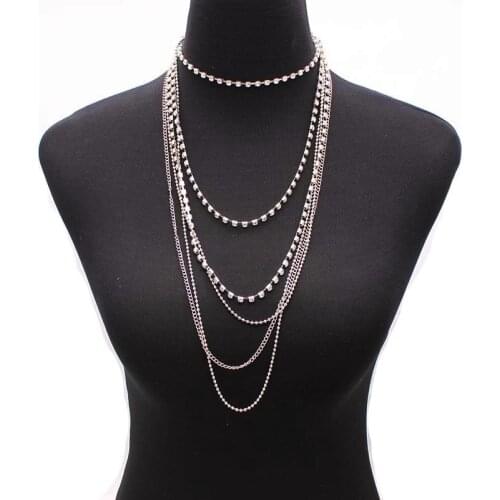 2019 Fashion Handmade Trendy Women Acrylic Beads Chain Necklaces Bijoux for Girl Pendant Link Chain Necklace Jewelry