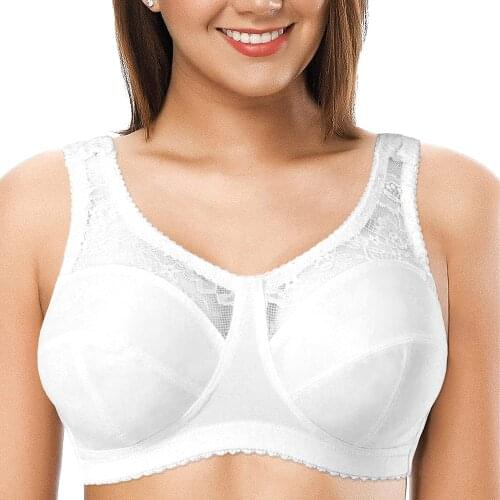 Seamless Bra Wire Free Bralette White Comfortable Big Size Bra Everyday Floral Thin Full Coverage Plus Size Bras B C D E F G H I