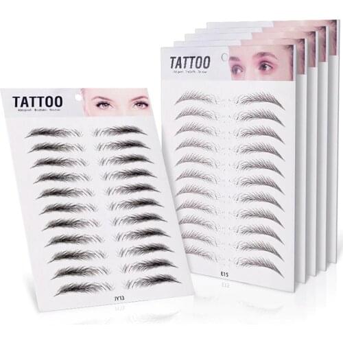 2pcs 6D Hair Like Eyebrows Makeup Waterproof Eyebrow Tattoo Sticker Long Lasting Natural Fake Eyebrow Stickers Cosmetics