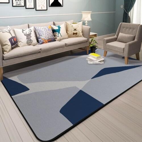 200*300cm modern minimalist geometric blue gray white triangle Nordic style bedroom living room floor mat carpet customization