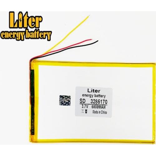 3 line Tablet pc 3285170 3.7V 6000MAH (polymer lithium ion battery) Li-ion battery for tablet pc 7 inch 8 inch 9inch