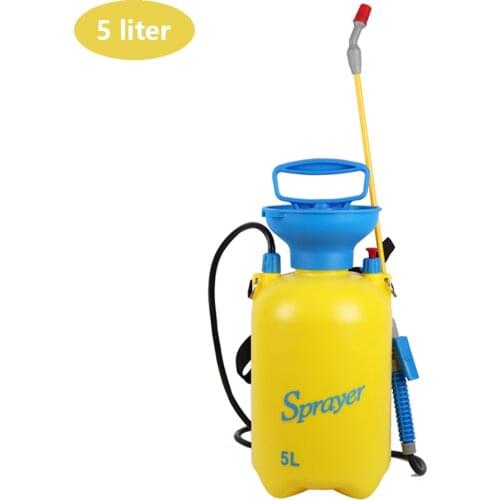 5L Garden Knapsack Sprayer Pump Action Pressure Sprayer With Pressure Release Valve Yellow And Red Garden Greenhouse Supplies 5