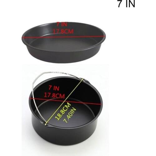 9pcs/set 6/7/8 Inches Air Fryer Accessories Pizza Tray Grill Toast Rack Steam Rack Insulation Pad 3.2QT-5.8QT Home Kitchen Parts