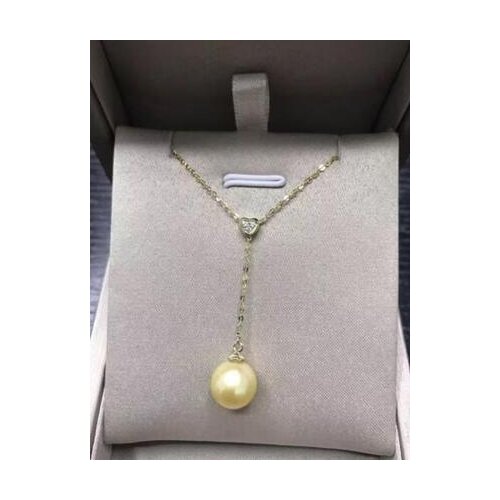 Free shipping >>>>noble jewelry charming 10-11mm south sea round gold pearl pandent 14k