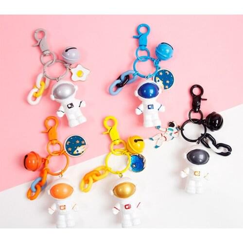 Cute Cartoon Astronaut Space Man Decor Keychains for Mens Womens Key Chains Ring Car Case Pendent Charm for Airpods Accessories