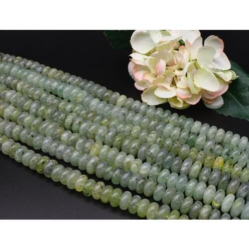 Natural 15-20mm Prehnite Faceted Abacus Beads 15.5"