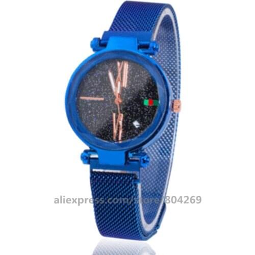 Magnetic Watch With Calendar Watches Fashion Women Men Wristwatch Starry Sky Space Watches Star Special Watches