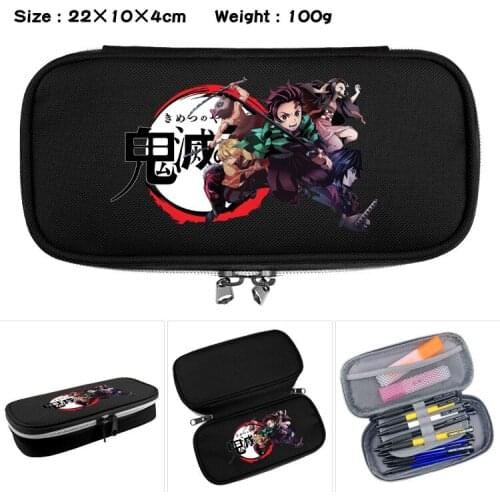 Demon Slayer Cartoon Anime Pencil Case School Supplies Gift Back To School Canvas Large Capacity Pencil Case School Gift