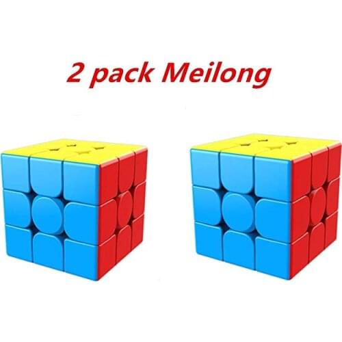 Cuberspeed Bundle 2 pcs Moyu Meilong 3x3x3 stickerless Speed Cube MoFang JiaoShi Cubing Classroom Meilong 3X3 Puzzle