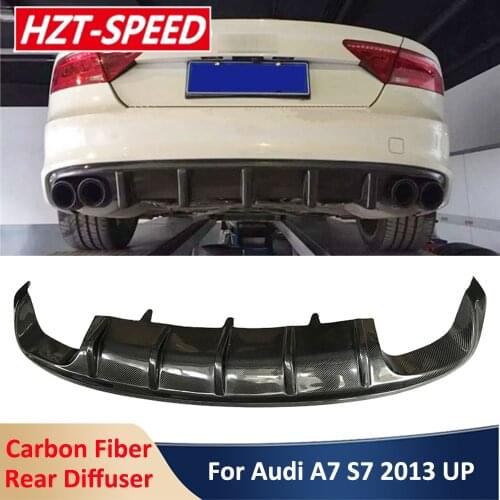 DTM Style Car Modification Rear Bumper Lip Diffuser Carbon Fiber Material For Audi A7 S7 RS7 Sport Car Styling 2013 Up