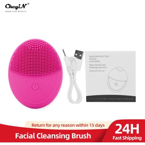 Electric Sonic Facial Cleansing Brush Waterproof Silicone Face Cleanser Massager Skin Exfoliating Deep Cleaning Skin Scrubber 45