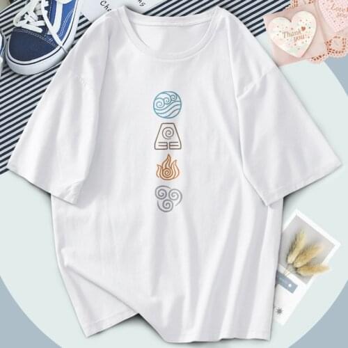 Cosplay Avatar The Last Airbender Tops Tees Harajuku Women T-shirts Fashion Short Sleeve Plus Size Tshirt White Hip Hop Camiseta