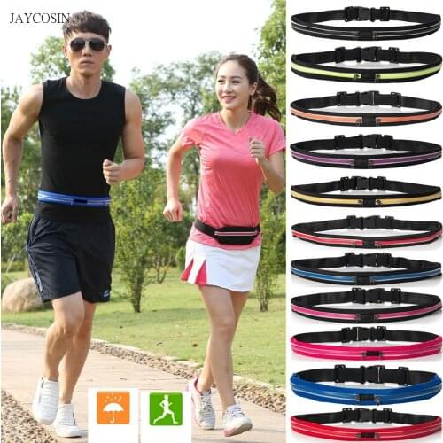 JAYCOSIN 2020 Waist Pack Men Women Double Pocket Waterproof Phone Belt PU Small Bag For Traveling Running Sport Fanny Pack A527