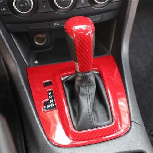 Red Carbon Fibre Black Imitation Wood Gear Decorated Frame For Mazda 6 Atenza 2014 15 16 CAA356