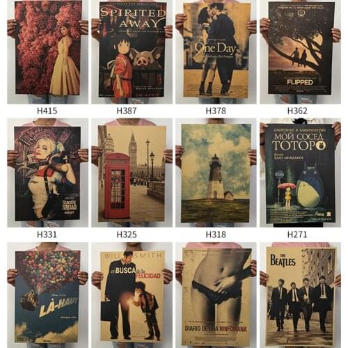Minimalist Movie Posters Vintage Classic Movie Retro Poster Home Decor Restaurant Room Bar Wall Stickers Kraft Paper Painting