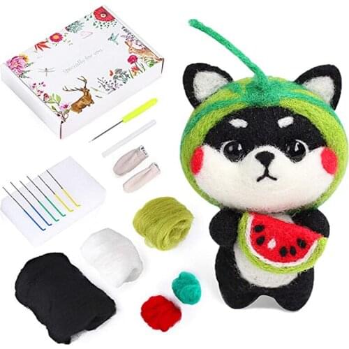 Nonvor Relaxed DIY Non finished Women Handmade Pocket Cute Animal Pet Doll Toy Wool Needles felting KitHead Decor Handcraft Kit