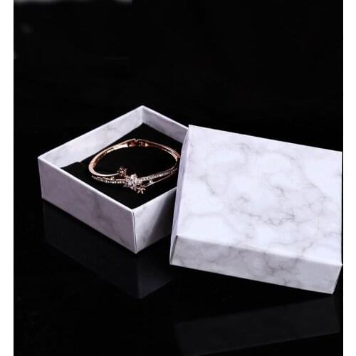 2019 New Marble Grain Kraft Paper Gift Boxes Jewelry Boxes Organizer Charms Ring Watch Earring Jewelry Boxes