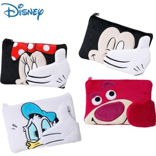 2021 New Disney Mickey Minnie Mouse Plush Cosmetic Bag Cute Lotso Anime Coin Purse Woman kawaii Wash Storage Bags Girls Gifts