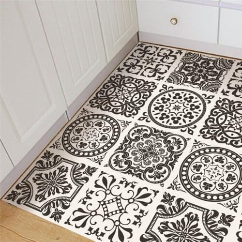 New creative black/white style PVC floor sticker Bedroom Study Room waterproof non-slip wear-resistant floor stickers home decor