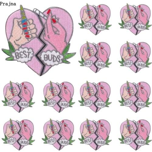 Prajna 10 PCS Cartoon Patches On Clothes Cartoon Love Heart Emnbroiderd Patches For Clothing Iron On Patches Love Badges