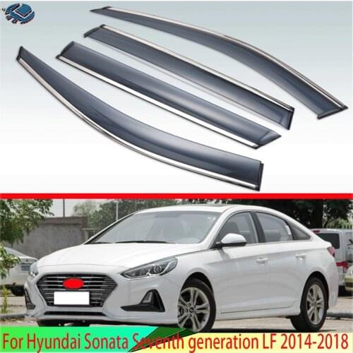 For Hyundai Sonata MK9 2015 2016 2017 2018 Plastic Exterior Visor Vent Shades Window Sun Rain Guard Deflector 4pcs