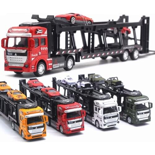 Boy Gift New model Large alloy transporter with trolley pull back car model vehicle transportation toy