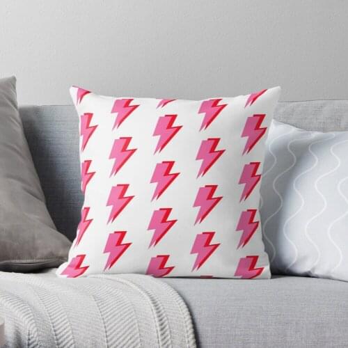 Pillowslip Pink and Red Lightning Throw Pillow 100% Cotton Decor Pillow Case Home Cushion Cover 45*45cm